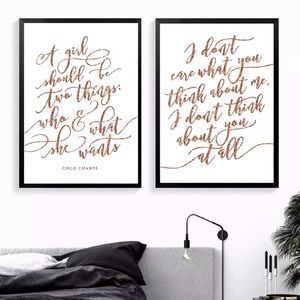 Fashion COCO CHANEL Beauty Room Quote Girls Bedroom office wall art home Decor